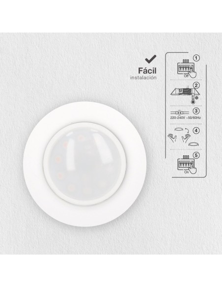 Módulo LED plano Serie Andulo para focos y aros empotrables 120º 6,5W 6000K