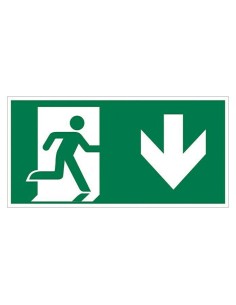Adhesivo luminarias de emergencia flecha abajo 200x75mm