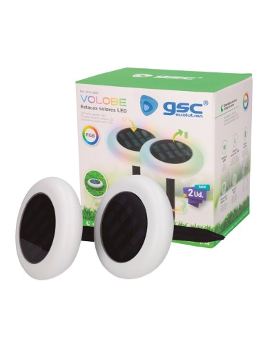 Pack 2 estacas solares LED Volobe RGB IP44