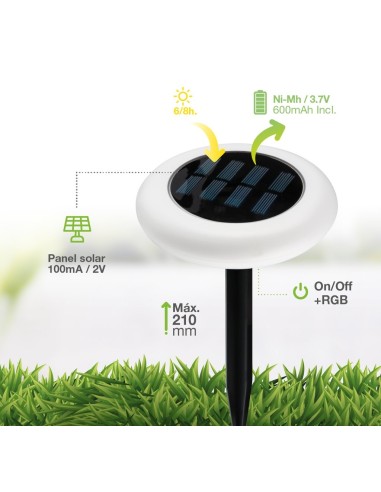 Pack 2 estacas solares LED Volobe RGB IP44