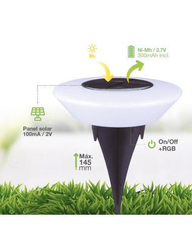 Pack 4 estacas solares LED Ivato 3000K IP44