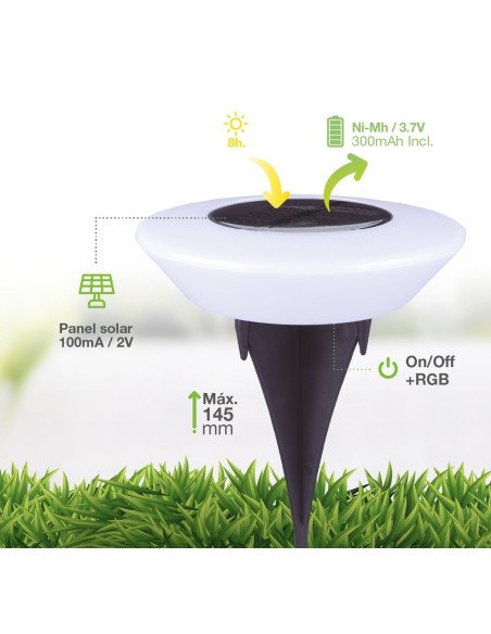 Pack 4 estacas solares LED Ivato 3000K IP44