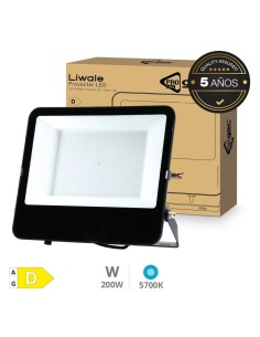 Proyector aluminio LED Serie Liwale 200W 5700K IP65 Negro - Pro Line 2