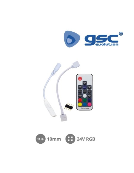 Controlador + Clip 4 pins para tira LED RGB
