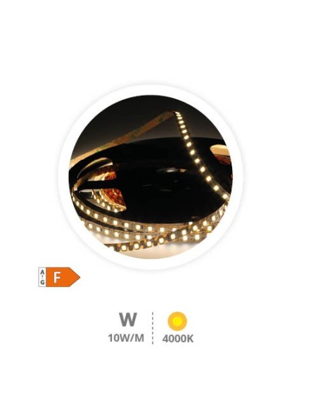Rollo 10M tira LED zig-zag 10W/M 4000K 24V