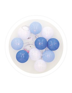 Guirnalda LED de bolas azules de algodón 1,35 M Luz cálida