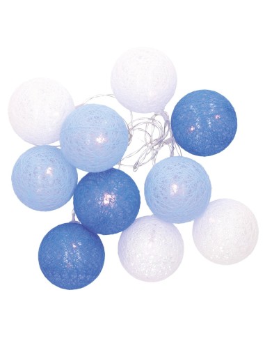 Guirnalda LED de bolas azules de algodón 1,35 M Luz cálida