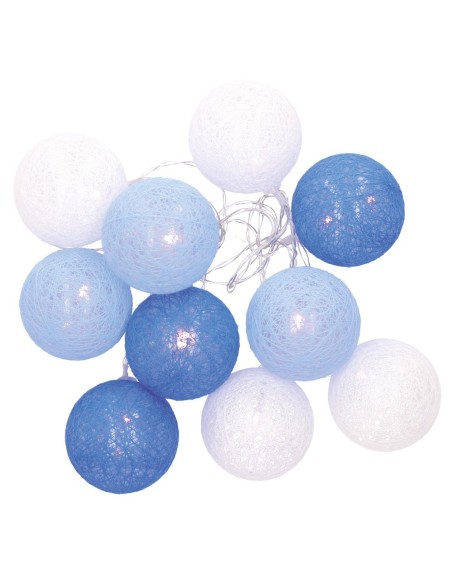 Guirnalda LED de bolas azules de algodón 1,35 M Luz cálida