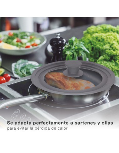 Tapa universal de silicona para ollas y sartenes 16 - 18 - 20 cm