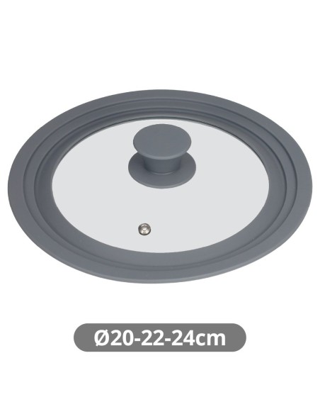 Tapa universal de silicona para ollas y sartenes 20 - 22 - 24 cm