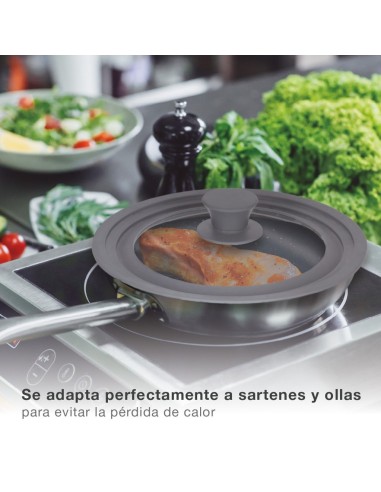 Tapa universal de silicona para ollas y sartenes 20 - 22 - 24 cm