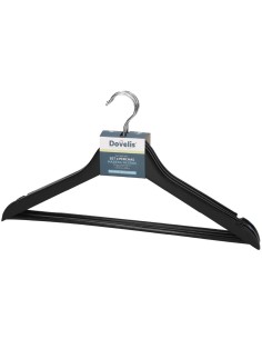 Set de 3 perchas madera Negro