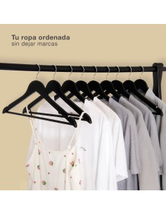Set de 3 perchas madera Negro 2