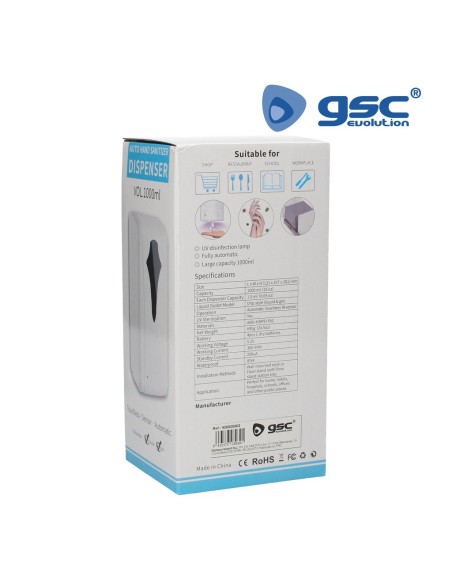 Dispensador gel hidroalcohólico automático 1L