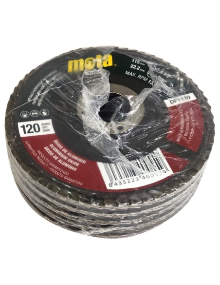 Pack 5 discos de lija 115mm grano de 120