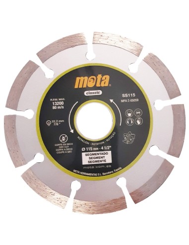Disco de diamante corte en seco segmentado láser 115mm