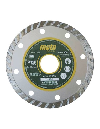 Disco de diamante corte en seco 115mm