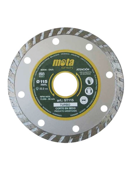 Disco de diamante corte en seco 115mm