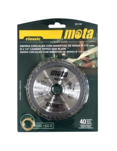 Sierra circular widia 115mm 40 dientes 2