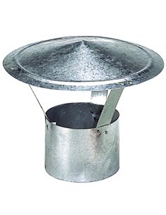 Wolfpack Sombrero Galvanizado para Estufa, Chimenea, Extracción de Humos, Para tubo Ø 110 mm.
