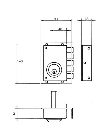 Cerradura Jis  242           11x7 Derecha