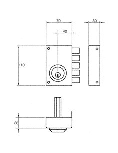 Cerradura Jis  233           11x7/ Derecha 2