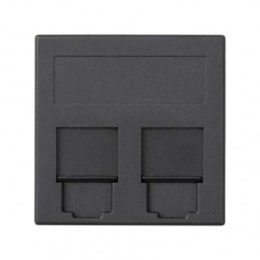 Placa plana de voz e dados Panduit cg 2 módulos de grafite SIMON 50019089-038