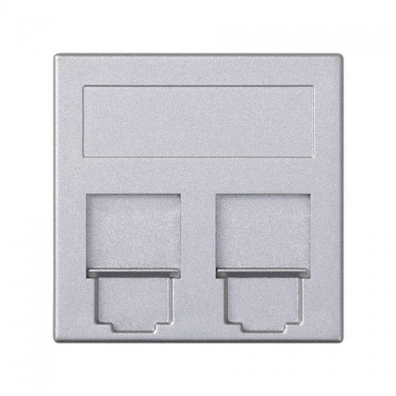 Placa plana de voz e dados cg beldencdt 2 módulo de alumínio SIMON 50013089-033