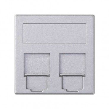 Placa plana de voz e dados cg beldencdt 2 módulo de alumínio SIMON 50013089-033