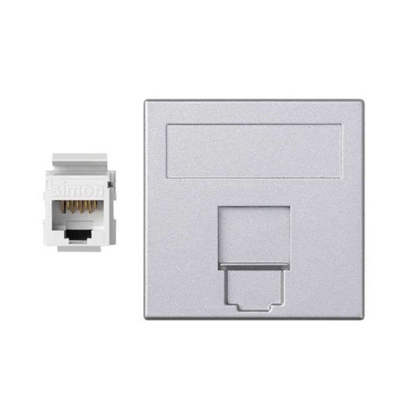 Placa vd plana cg con 1 cat5eu aluminio SIMON 50004085-033