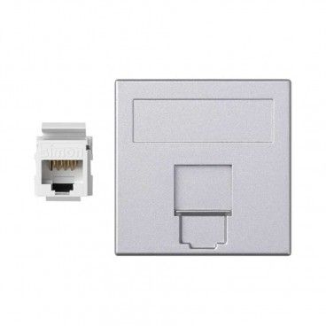 Placa vd plana cg con 1 cat5eu aluminio SIMON 50004085-033