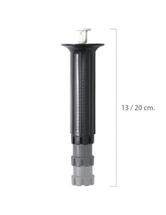 Pata Regulable Fija 13 / 20 cm. Negro