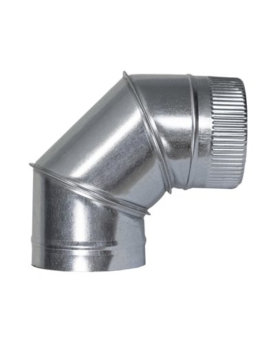 Codo Estufa Galvanizado de 200 mm. 90° (0,8 mm.)