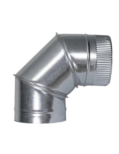 Codo Estufa Galvanizado de 200 mm. 90° (0,8 mm.)