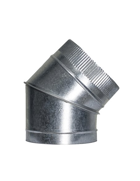 Codo Estufa Galvanizado de  250 mm. 45° (0,8 mm.)