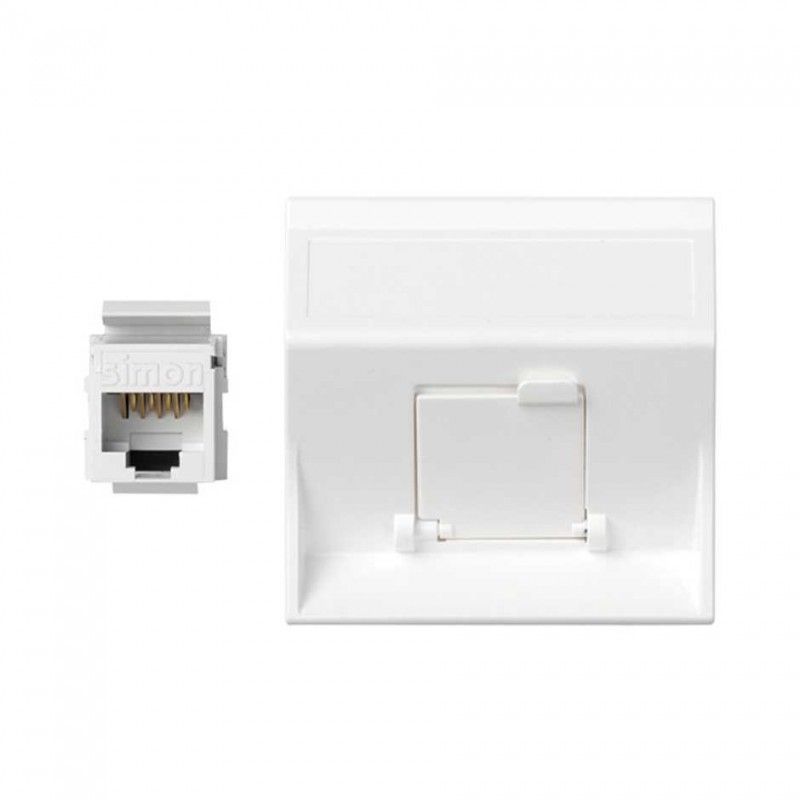 Placa vd inclinada cg con 1 cat6u blanco SIMON 50002081-030