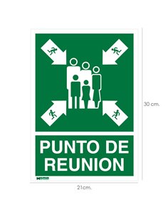 Cartel Informativo Punto De Reunion 30x21 cm.