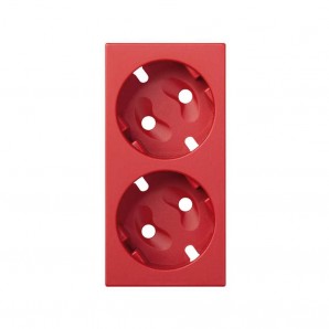 Tapa doble schuko sin led (rojo) SIMON 50001841-037