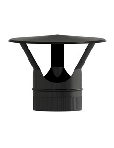 Sombrero Estufa Vitrificado Negro Ø 200 mm. Sombrero Tubo Chimenea, Sombrero Tubo Humo, Sombrero Tubo Calefacción, Sombrero Humo
