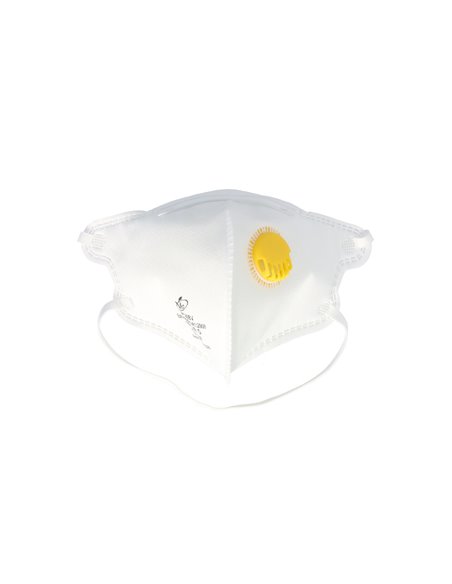 Mascarilla Respiratoria FFP2 Con Valvula. Plegable (20 Unidades) Envasadas Individualmente