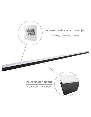 Burlete Para Puertas De Garaje Aluminio Blanco Con Goma 2,5 m. Perfil Bajo Cochera Cepillo De Puerta, Burlete Garaje