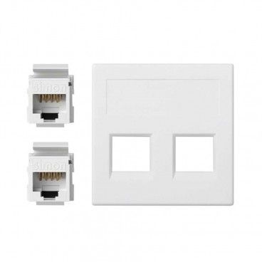 Placa vd plana sg con 2 cat5eu blanco SIMON 50004189-030