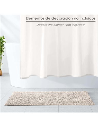 Alfombra Baño Poliéster Chenilla 50x80 cm. Marrón.