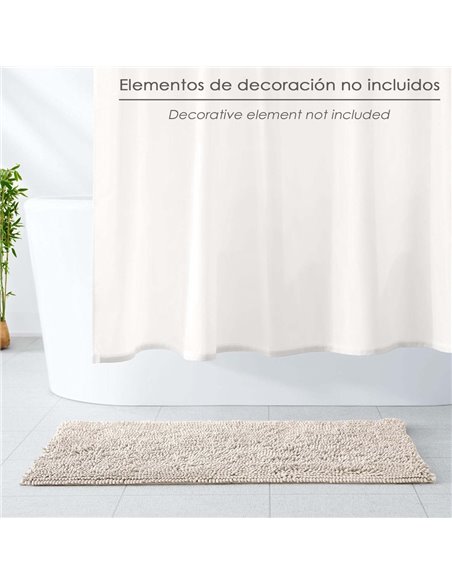Alfombra Baño Poliéster Chenilla 50x80 cm. Marrón.
