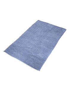 Alfombra Baño Poliéster Chenilla 50x80 cm. Azul.