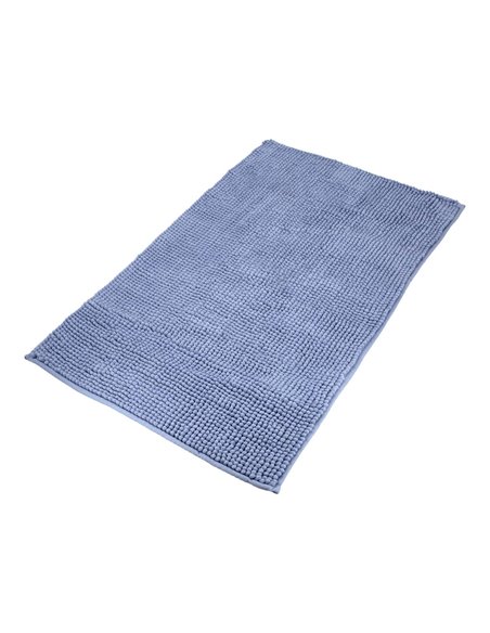 Alfombra Baño Poliéster Chenilla 50x80 cm. Azul.
