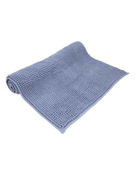 Alfombra Baño Poliéster Chenilla 50x80 cm. Azul.