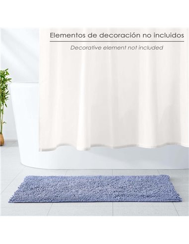 Alfombra Baño Poliéster Chenilla 50x80 cm. Azul.