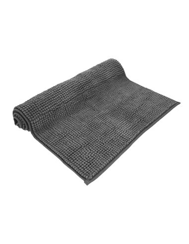 Alfombra Baño Poliéster Chenilla 50x80 cm. Gris.