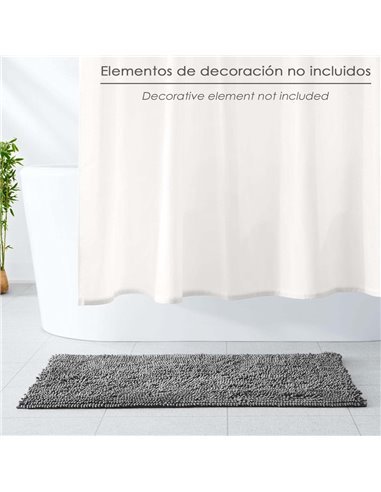 Alfombra Baño Poliéster Chenilla 50x80 cm. Gris.